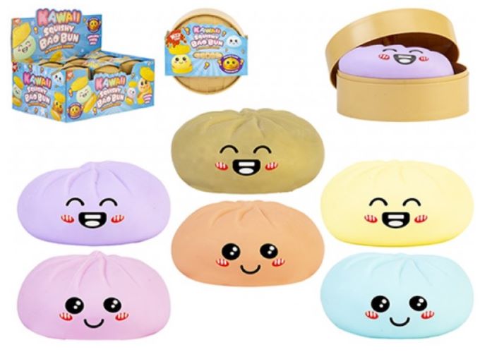 SQUISHY Ravioli (Dumpling) PASTEL BAO con Maltose in Basket 8,5cm In espo da 12pz 6ass…x12…x48
